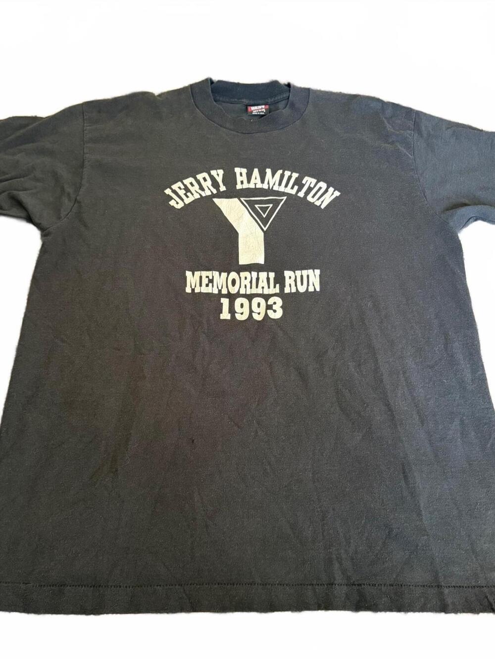 Vintage 1993 Jerry Hamilton Memorial Run Black T-Shirt Size XL Made USA